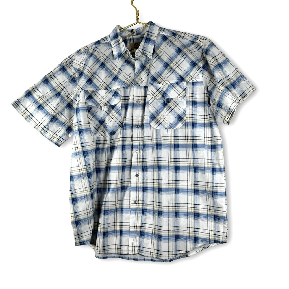 Haband Travelers Mens Short Sleeve Pearl Snap Western Cowboy Shirt! STYLE 15G XL